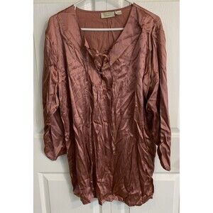 Vintage Victoria Secret Gold Label 100% Silk Nightgown Shirt Womans M Pink
